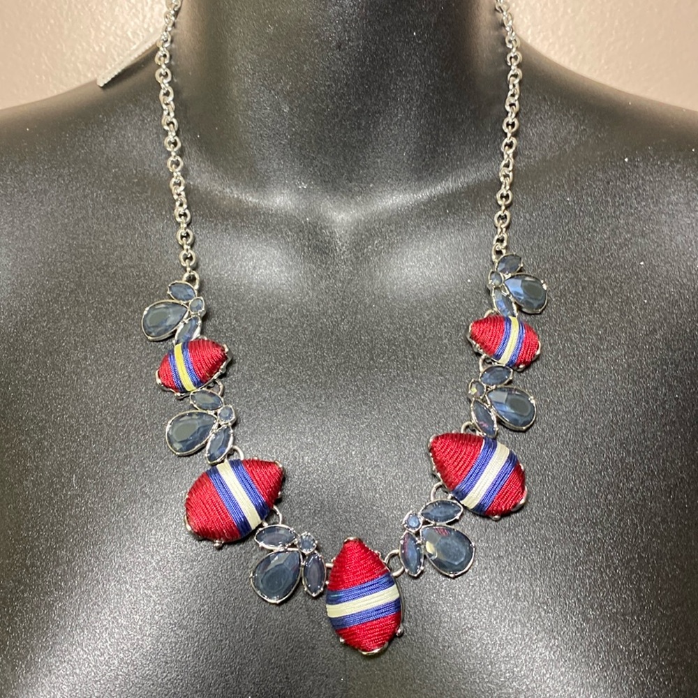 Talbots Colorful Mixed Stone Patriotic Necklace